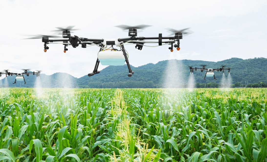 Drone spraying fertilizer - UAV Training Australia