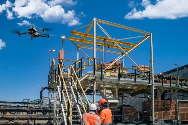 Drone operator inspecting an asset