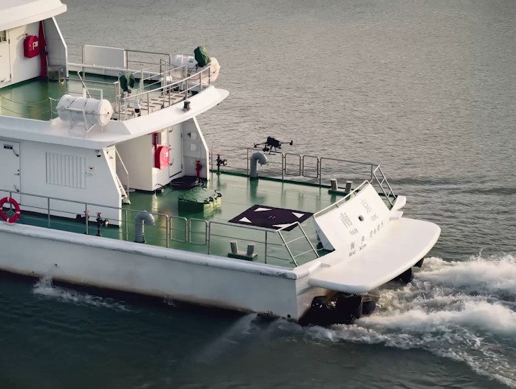 Matrice 400 taking off a ship